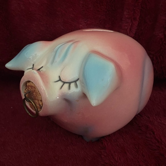 Other - Hull 1957 Pink and Blue Corky Piggy Bank